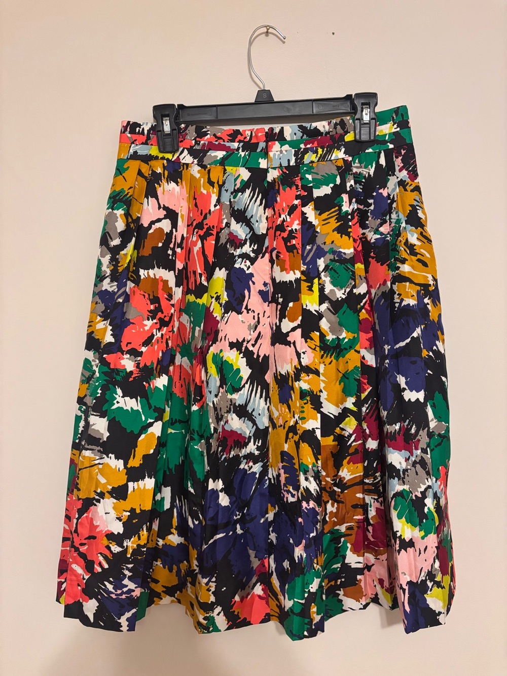 J.Crew 100% Silk Preppy Artsy Abstract Pleated Skirt Multicolor A-Line 6 - Picture 5 of 10